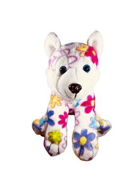 Fiesta Pick Me Wolf Plush Great Wolf Lodge Floral Flower Stuffed Animal Toy